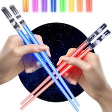 ChopSabers Lightsaber Led Light Up Chopsticks 2 Pair, Red  Blue 