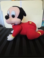 Vintage Disney Mattel Touch and Crawl Baby Mickey Mouse  1995  11" Plush