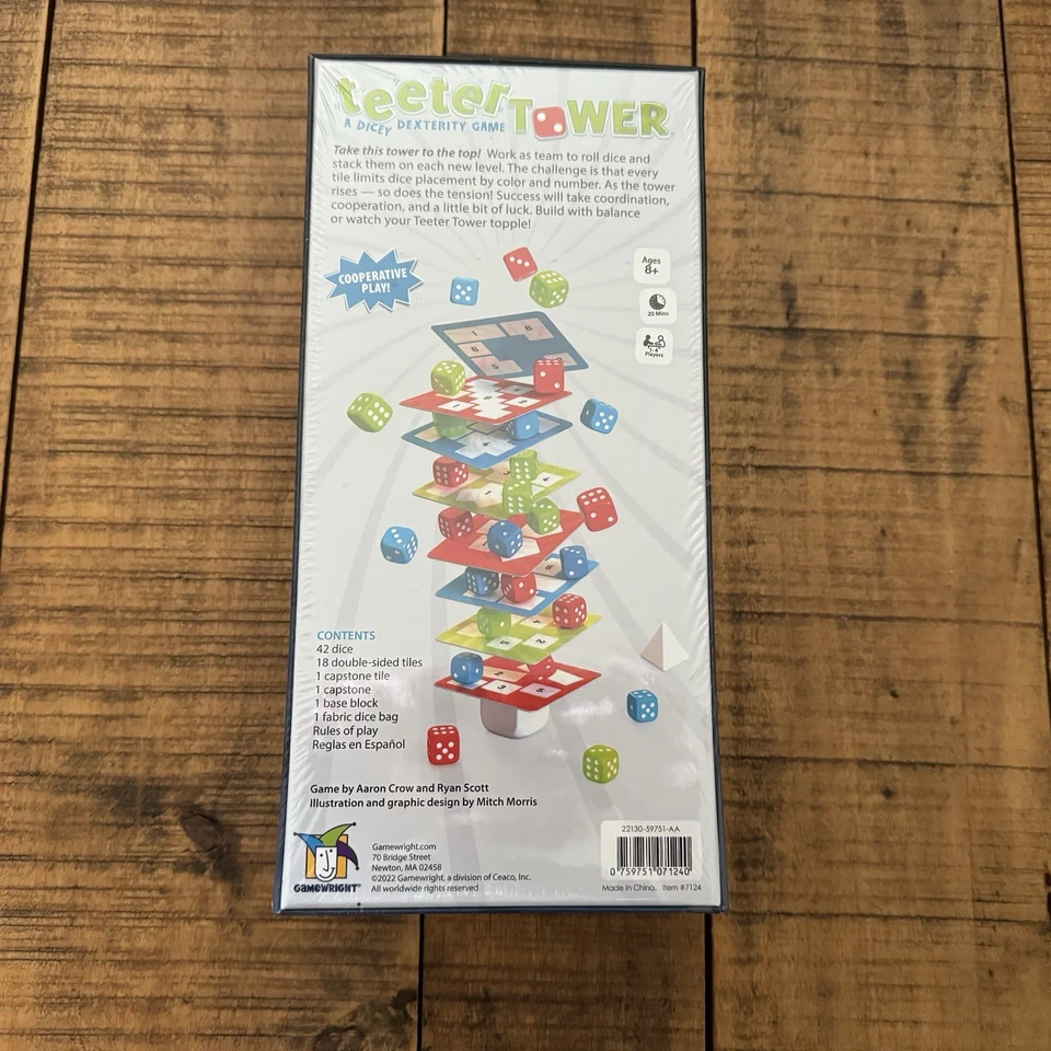 Teeter Tower - A Dicey Dexterity Game By Gamewright - New in Box / Sealed - Image 2 of 3