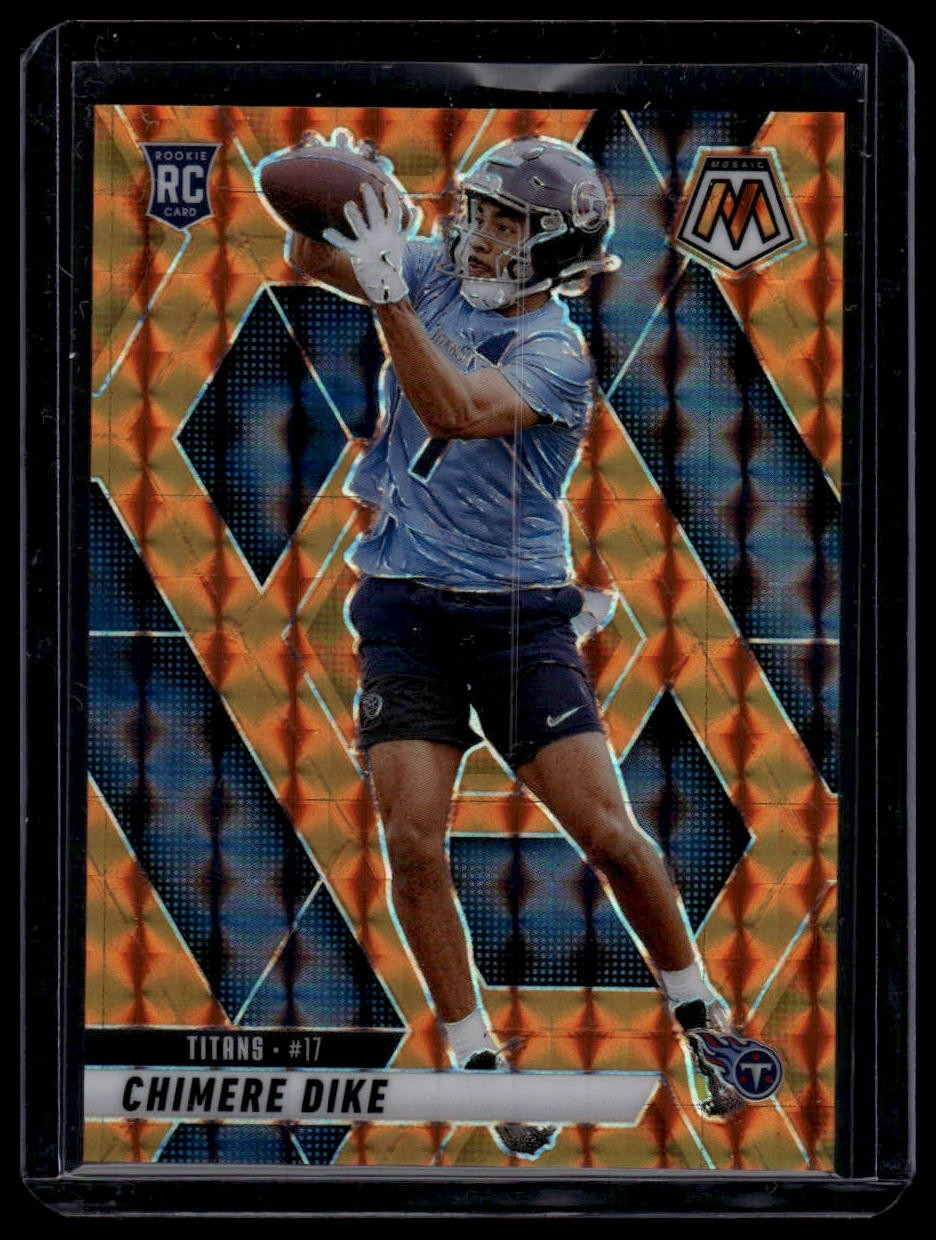 2025 Panini Mosaic Chimere Dike Hobby Red Mosaic #356 Tennessee Titans RC SP