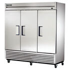 True T-72F-Hc 78" Three Section Reach-In Freezer w/ 3 Solid Doors, Stainless .