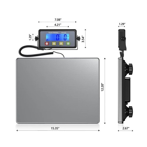 200kg/50g Digital Postal Parcel Scales Weighing Stainless Steel Platform UK - Picture 5 of 9