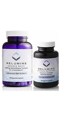 Relumins Advanced White Set - 1650mg Glutathione Complex and Advanced Vitamin C | eBay Relumins Advanced White Set - 1650mg Glutathione Complex and Advanced Vitamin C | eBay