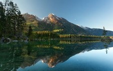 Landscape nature mountains reflection water austria Custom Gaming Mat Desk