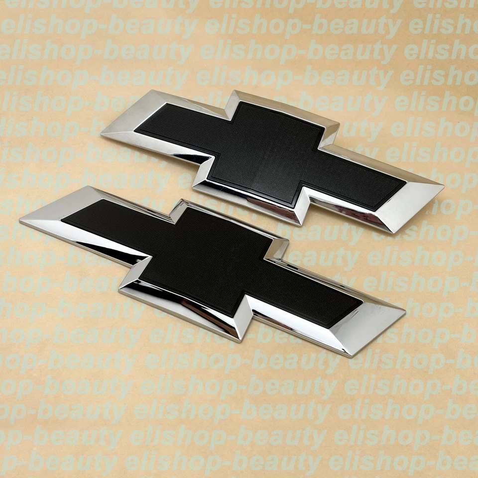New Chrome Black Front & Tailgate Bowtie Emblem for 2016 - 2018 Silverado 1500 - Image 2 of 4