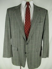 Hickey Freeman Boardroom Mens Grey 2 Btn Wool Silk Sport Coat 44L USA Made