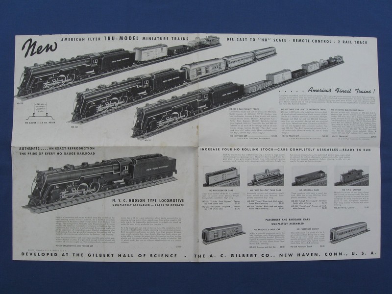"A.C.GILBERT" 1939 HO GAUGE FOLDER D1277, ORIGINAL