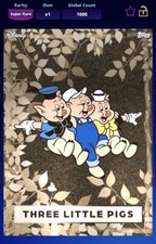 Digital Topps Disney Collect Natural Classics Chrome Vintage Three Little Pigs