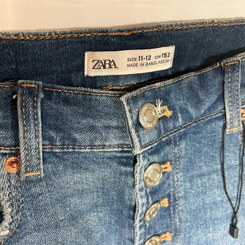 ZARA Girls Distressed Flare Jeans Size 11-12 CM 152 Button/Snap Front - New - Picture 6 of 15