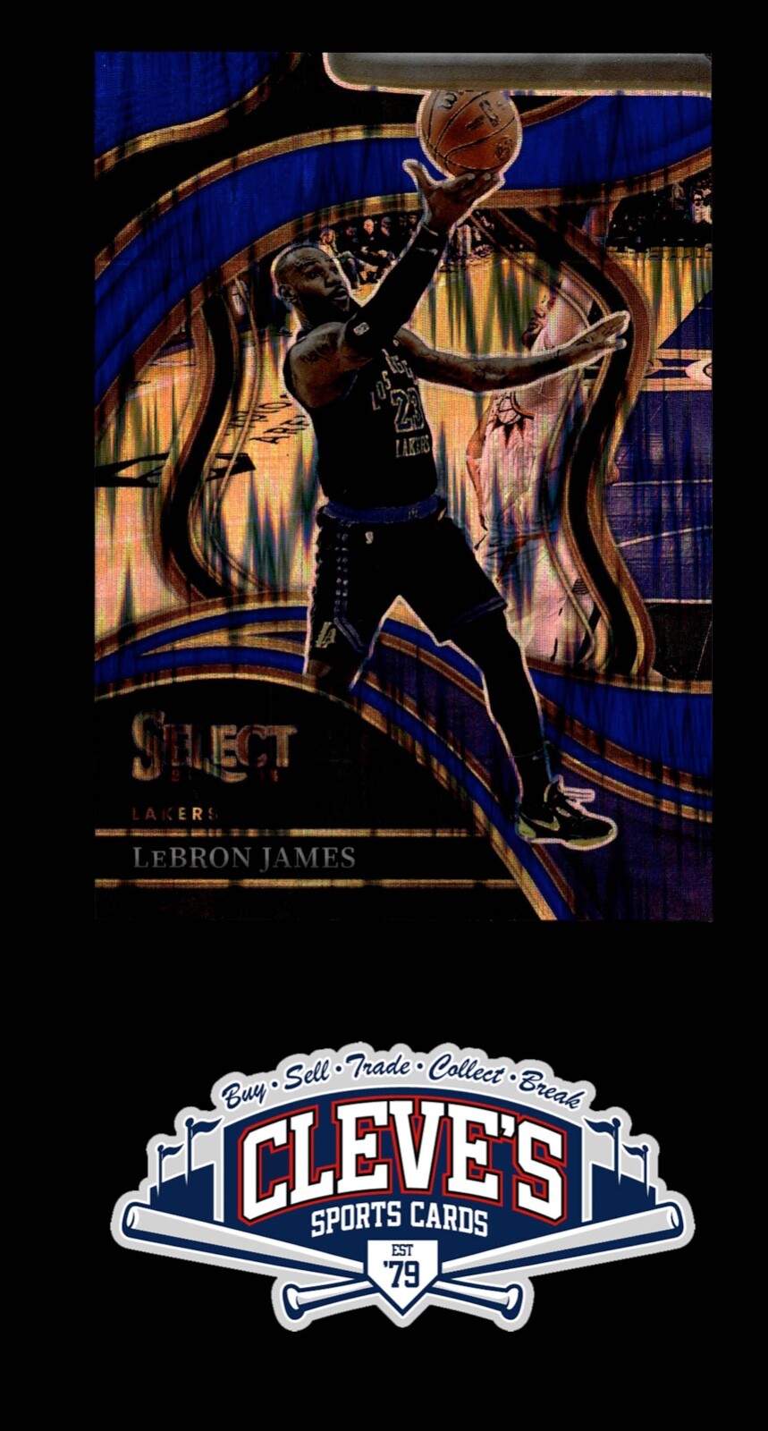 LEBRON JAMES 2023-24 PANINI SELECT 87/99 COURTSIDE BLUE FLASH PRIZM LA LAKERS