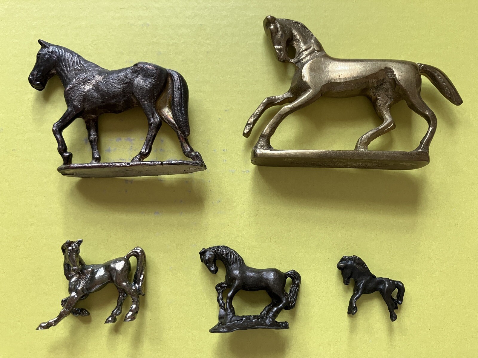 5 Various Sizes Metal Horses Figures Figurines eBay
