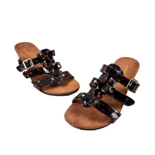 Vionic Radia Women's 12 US Wedge Sandals Adjustable Triple Strap Slides 381