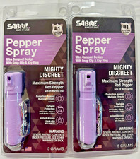 Sabre Mighty Discreet Personal Safey Self Protection Pepper Spray 2 pcs Purple