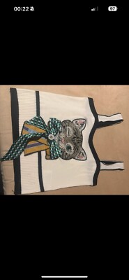 Cat embroidered knitted cami Top - Read Description 