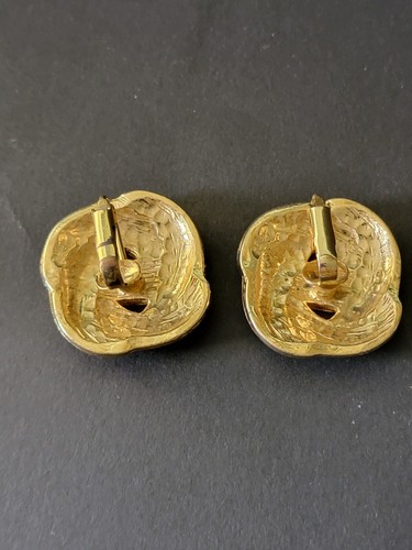 Celtic Knot Cloisone Enamel Purple Clip On Earrings - Picture 3 of 4