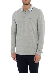 Hugo Boss polo shirt long sleeve grey men size L Model plisy 4021418942757  | eBay