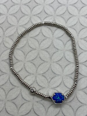 Kendra Scott Tomon Silver Tone Stretch Bracelet in Royal Blue