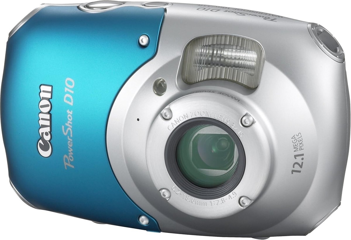 【完動品】Canon PowerShot D10 動作確認済 Canon PowerShot D10 12.1MP Digital Camera - Silver blue for