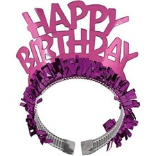 Happy Birthday Pink Tiara Headband