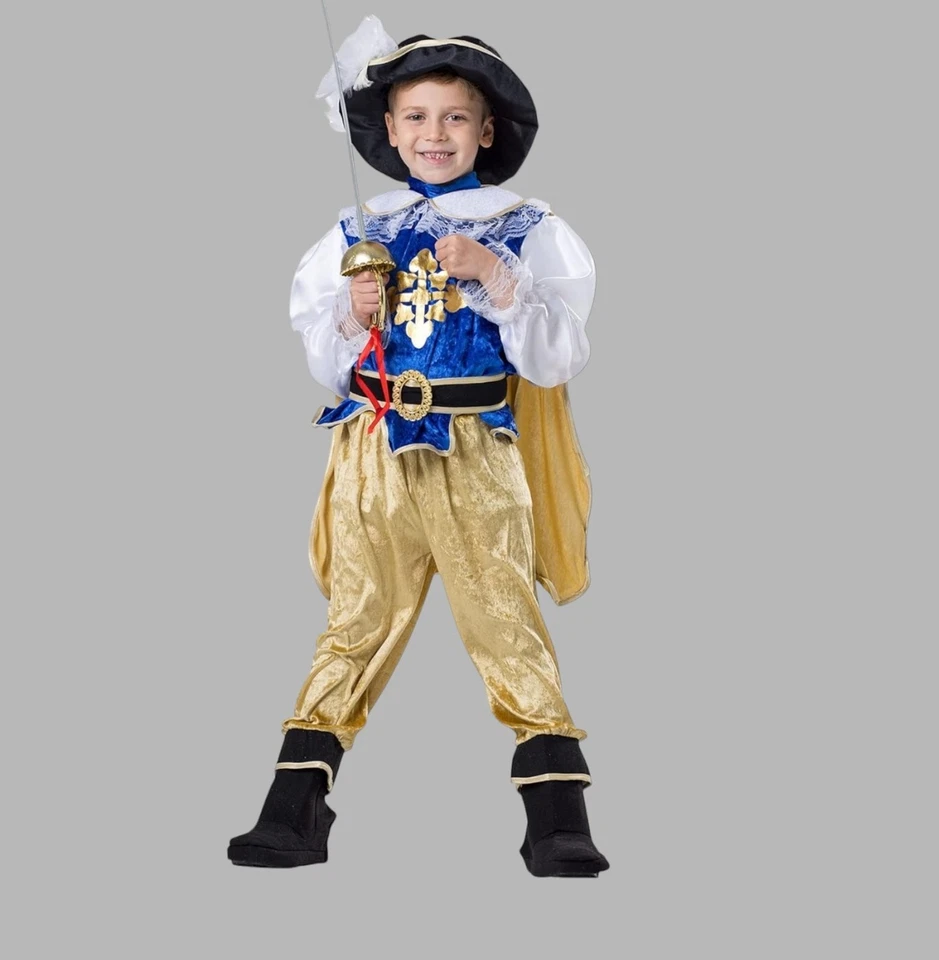 Disfraz Caballero Medieval Renacimiento Mosquetero Premium Deluxe Talla Pequeña 4-6 Foto 4 de 4