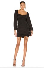 ASTR the Label Mardi Dress Black Mini Smocked M NWOT $128