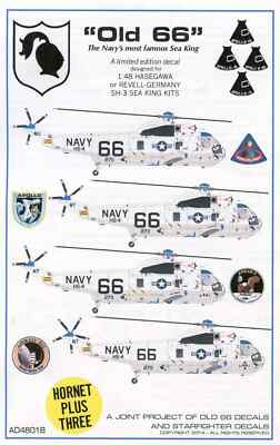 Starfighter Decals/Old 66 1/48 SH-3D Sea King Apollo 8 10 11 12 Navy Helicopter