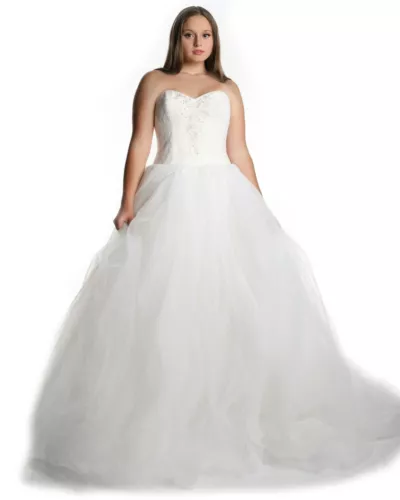 Vera Wang Wedding dress Lace Tulle strapless embellished beads size US 8/ 42