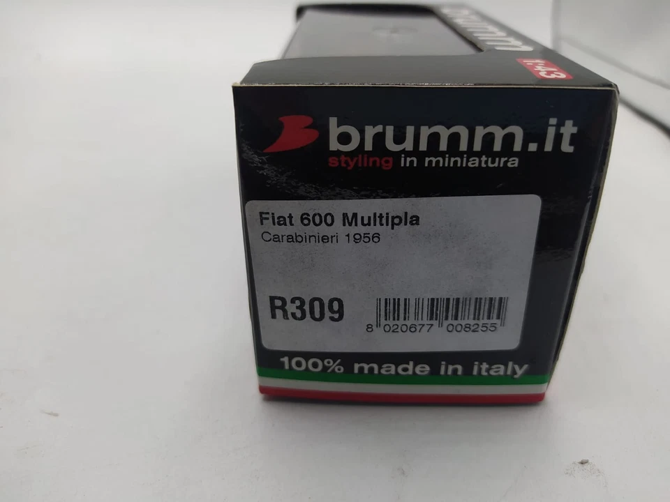 1:43 FIAT 600 MULTIPLA CARABINIERI 1956 BRUMM COD. R309 1/43 - Immagine 2 di 2