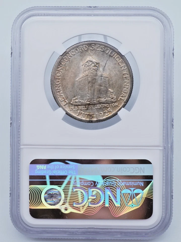 1925 Lexington Commemorative 50c Silver Half Dollar NGC & CAC MS 64 - U934 - Image 2 of 4