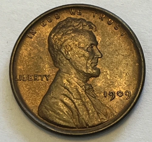 1909 VDB UNCIRCULATED WHEAT LINCOLN PENNY COIN