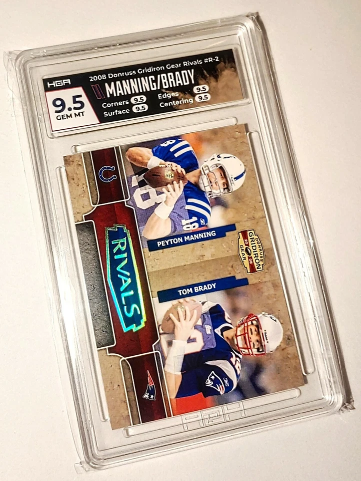 Tom Brady 2008 Donruss Gridiron Rivals Manning GOLD /100 ONLY GEM MINT NO10 READ - Image 2 of 3