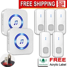 LIKEPAI wireless door bells for home,5 transmitters + 2 receivers,Waterproof