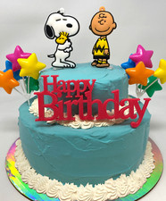 Charlie Brown and Snoopy Birthday Cake Topper Set - Brand New