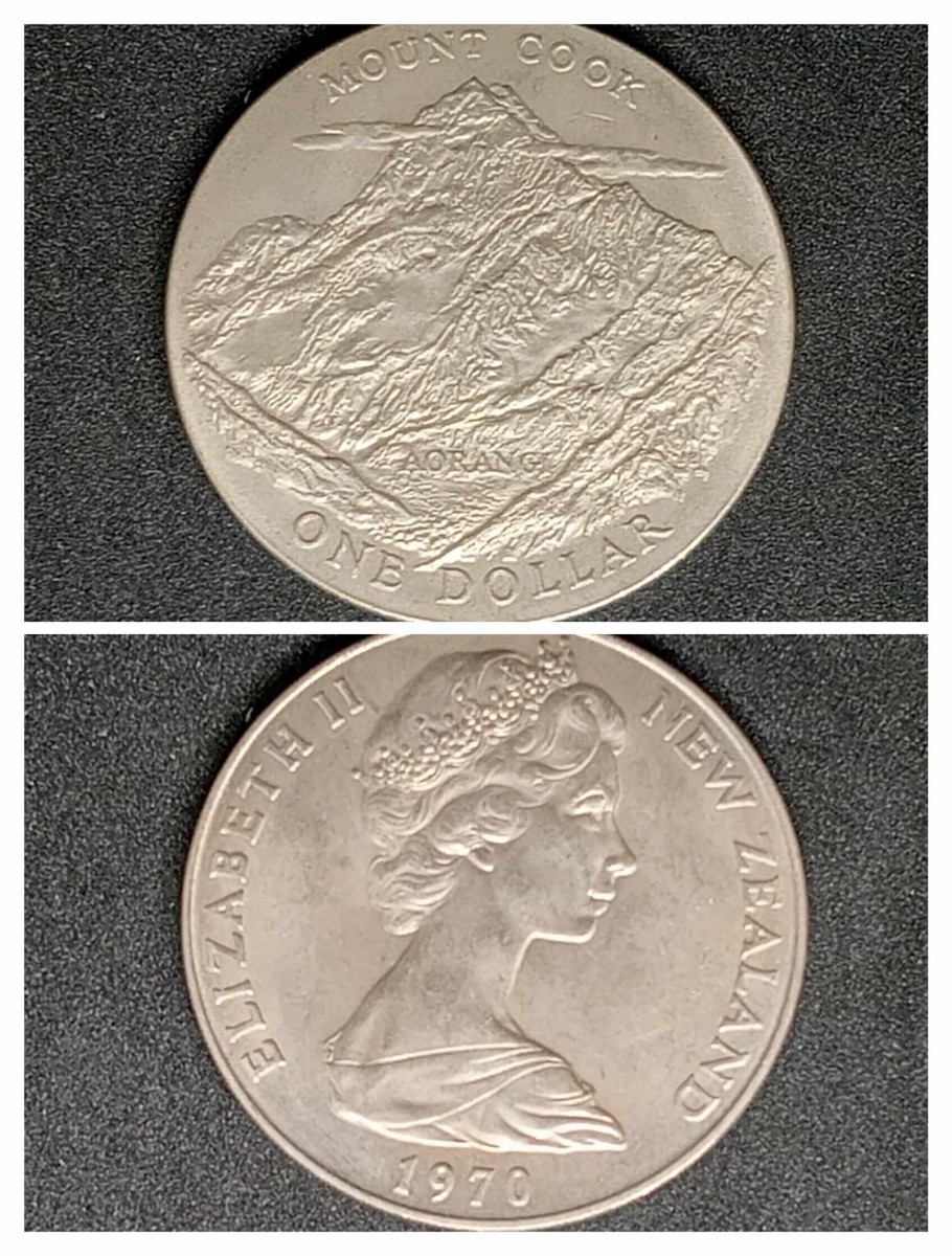 Mount Cook Aoraki 1970 - One Dollar Coin | eBay Australia