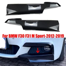 Carbon Fiber Bumper Lip Splitter Canards Spoiler For BMW 30 F31 M Sport 2012-19