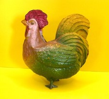Vintage Celluloid Rooster Chicken Toy 3" X 3" Good Color Detail
