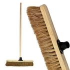 Sweeping Brush Soft Bristles Indoor Broom Garden Floor Sweeper Wooden Handle