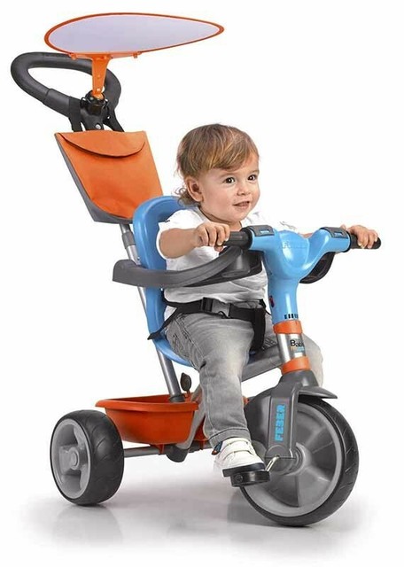 triciclo feber azul y naranja