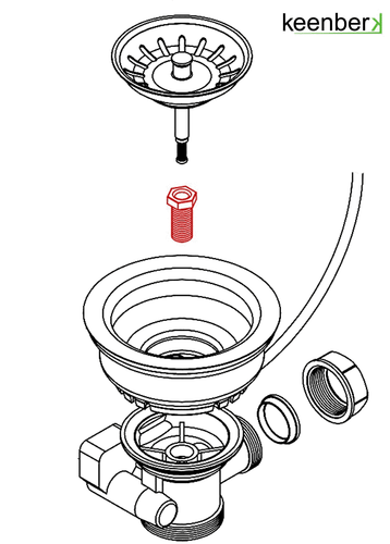 Hohl-Schraube Länge 54 mm für Siebkorbventile M12 x 1,5 mm für 1,5 und 3,5 Zoll - Bild 5 von 6