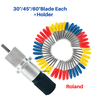 1x HQ Blade Holder +3 Blades 1x30°+1x45°+1x60°for Roland Cutter Cutting Plotter