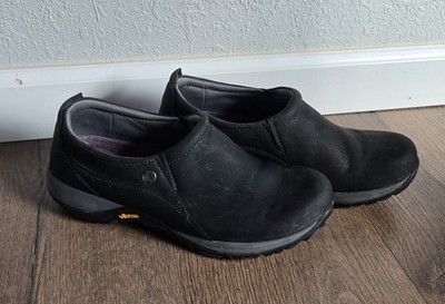 Women's Dansko Patti Milled Nubuck Slip-on Shoes, Size 8, Black, Vibram Soles