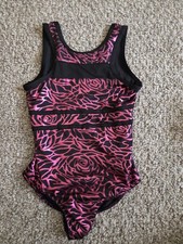 Capezio Future Star Girl's Pink/Black Foil Dance Leotard/ child Small