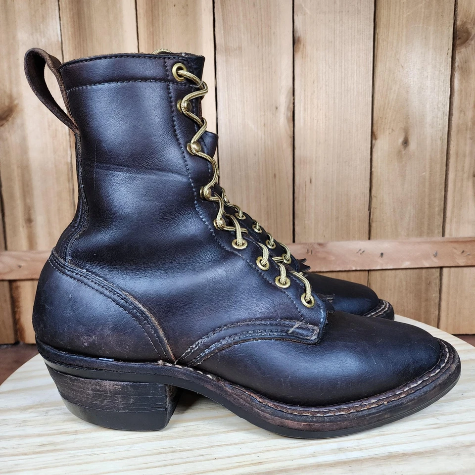 Bota Hathorn Mfg Packer Masculina Tamanho 6.5 A Couro Marrom Vibram Work EUA - Imagem 3 de 4