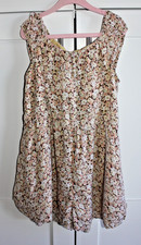 Abercrombie Kids Girls Size 9/10 Floral Shorts Romper Lined Pocket Smocked Back