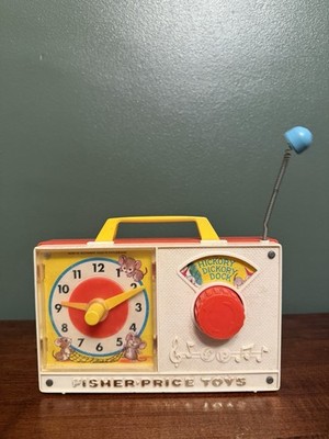 Vintage Fisher Price 1964 Clock Music Box Hickory Dickory Dock
