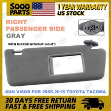 Right Side Gray Sun Visor w/ Mirror For 2005-2015 Toyota Tacoma 74310-04081-B0