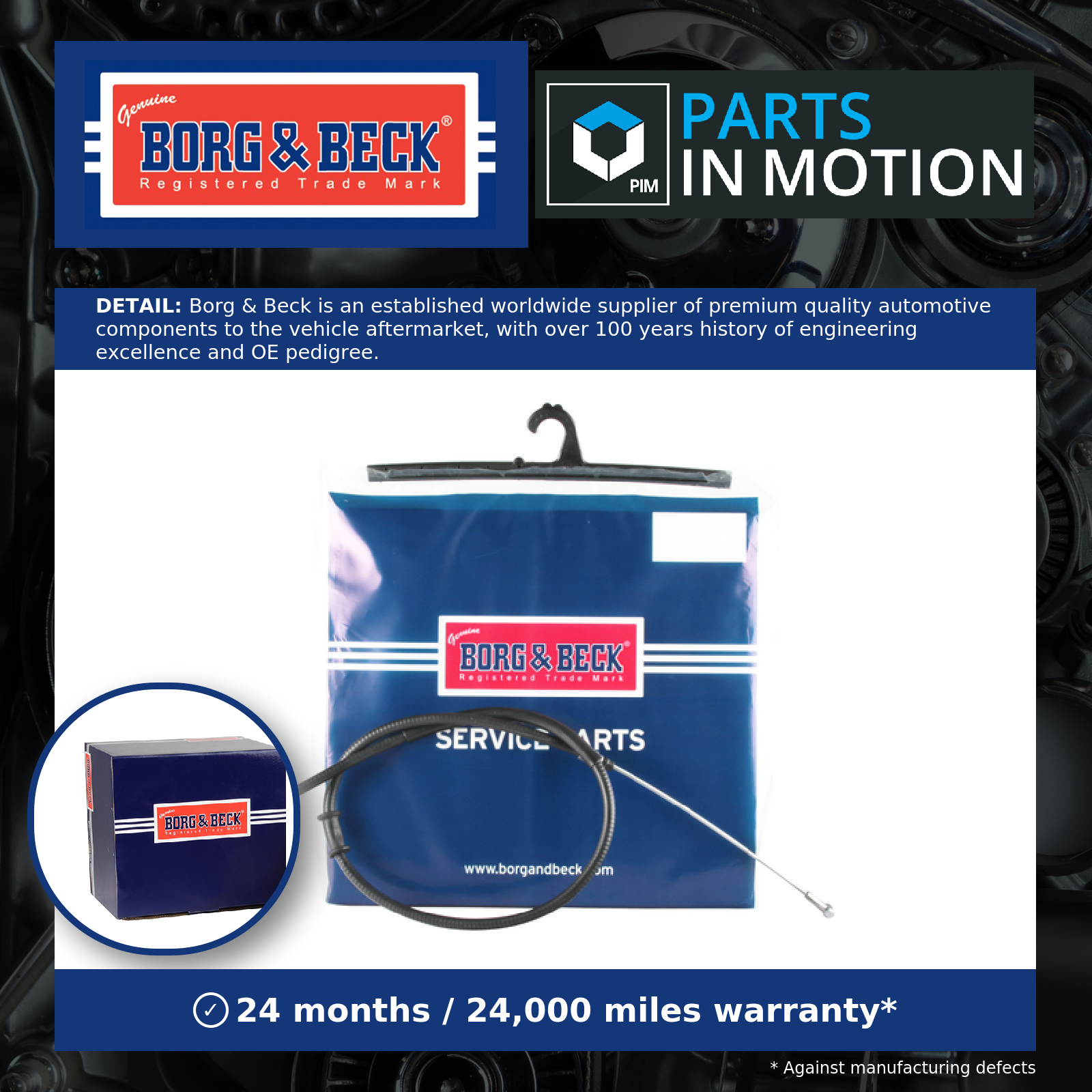 Handbrake Cable fits CITROEN RELAY 2.2D Rear 2006 on Hand Brake Parking B&B New
