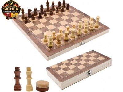 Schachspiel Holz Hochwertig, 3 In 1 Schach, Tragbare Schachbrett, Chess Board