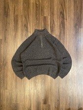 Tasso Elba Brown Knitted Quarter Zip Pullover Sweater Size L