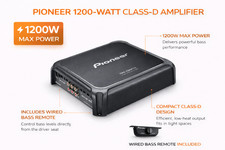Pioneer GM-DX874 4 Channel Car Amplifier 1200W Max 100W RMS x4 Class D Amp